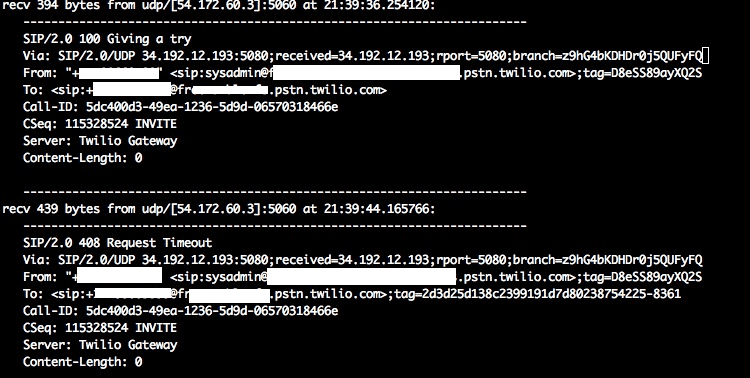 Twilio error